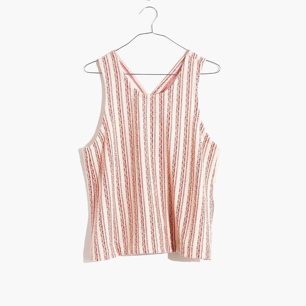 Madewell NWT Bouclé Stripe Cross-Back Tank Top Size XSmall style number AN429 - Picture 2 of 7